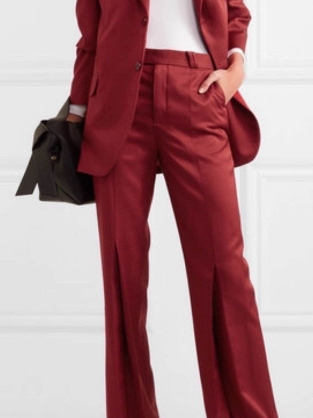 Acne Studios Burgundy Satin Suit
